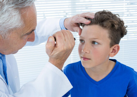 boy getting an eye exam